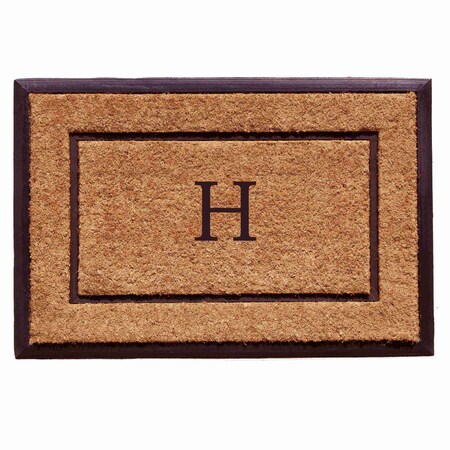 Monogram Door Mat, Black, Natural, 18 in W x 30 in L